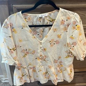 Madewell size large peplum top. Beautiful floral print!
